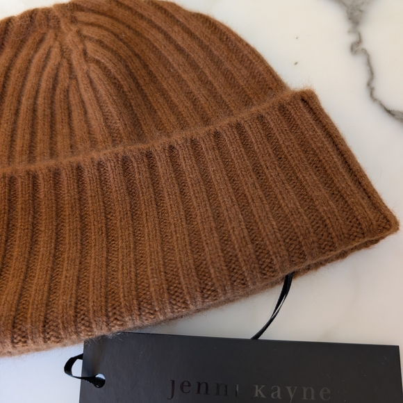 Jenni Kayne Rust Brown Ribbed Beanie Cashmere - Picture 7 of 7